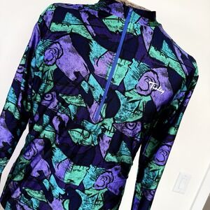 Vintage Tinley Mens Cycling Jersey Made In USA 90s Colorful Abstract Retro Zip L